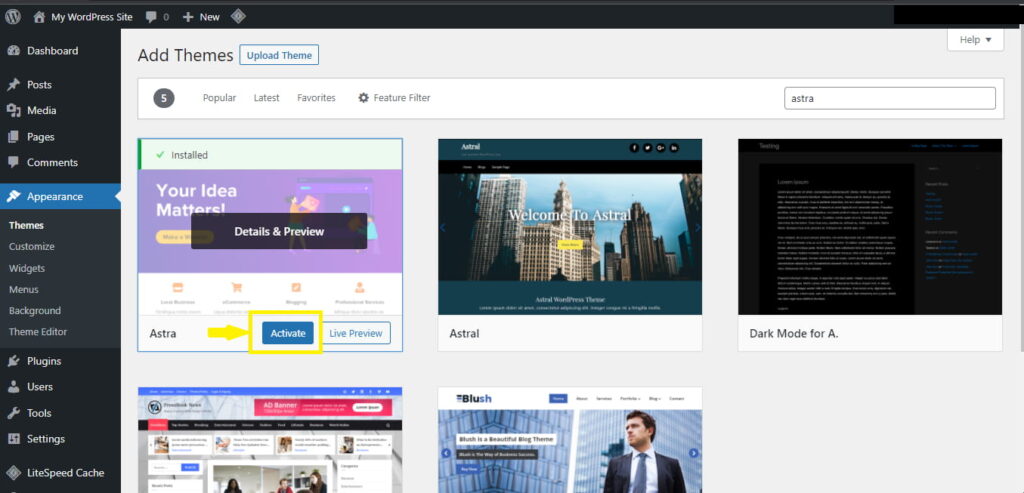 Add A Free WordPress Theme To Your Site In Just 5 Minutes 12 Activate Theme