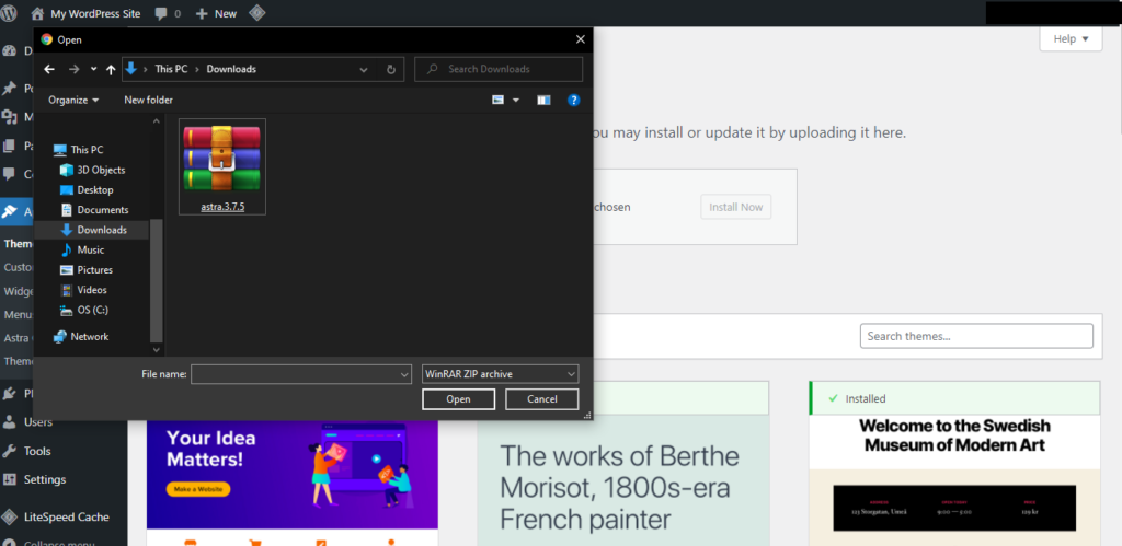 Add A Free WordPress Theme To Your Site In Just 5 Minutes 17 Browse To Theme File