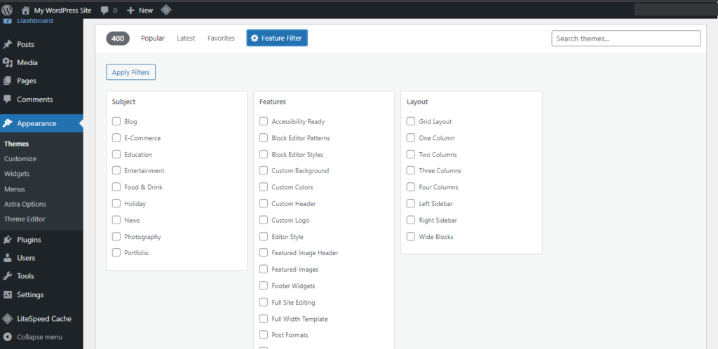 Add A Free WordPress Theme To Your Site In Just 5 Minutes 6 Theme Filters