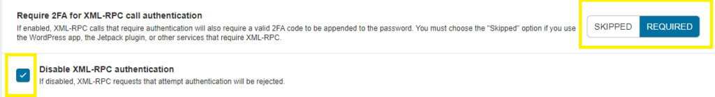 Disabling XML-RPC in Wordfence