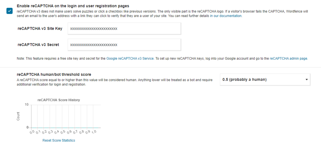 Setting up reCAPTCHA in Wordfence