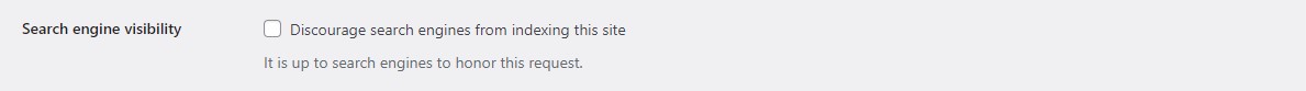 Block Search Engine visibility