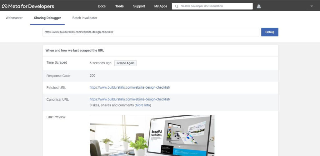The Ultimate 61-Point WordPress Website Design Checklist 12 Facebook Opengraph Debugger