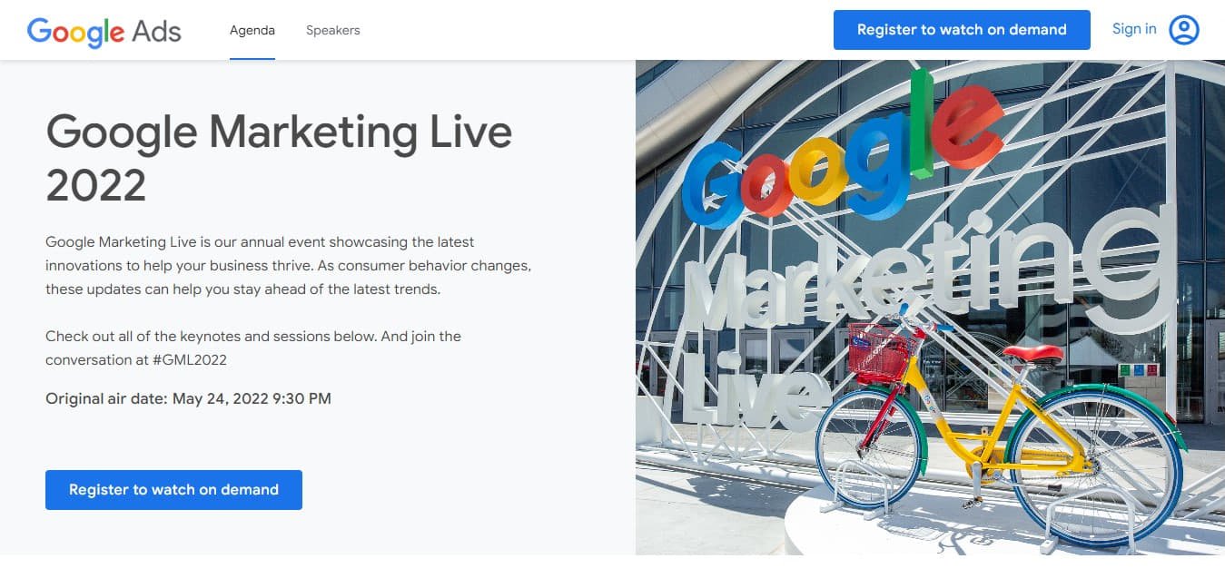 Google marketing live event